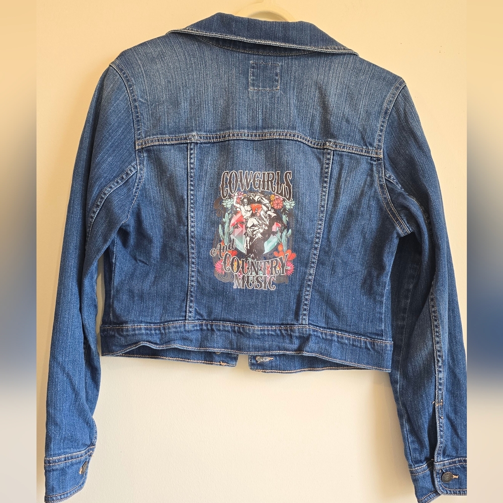 CUSTOM Upcycled Old Navy Denim Jacket Size M
